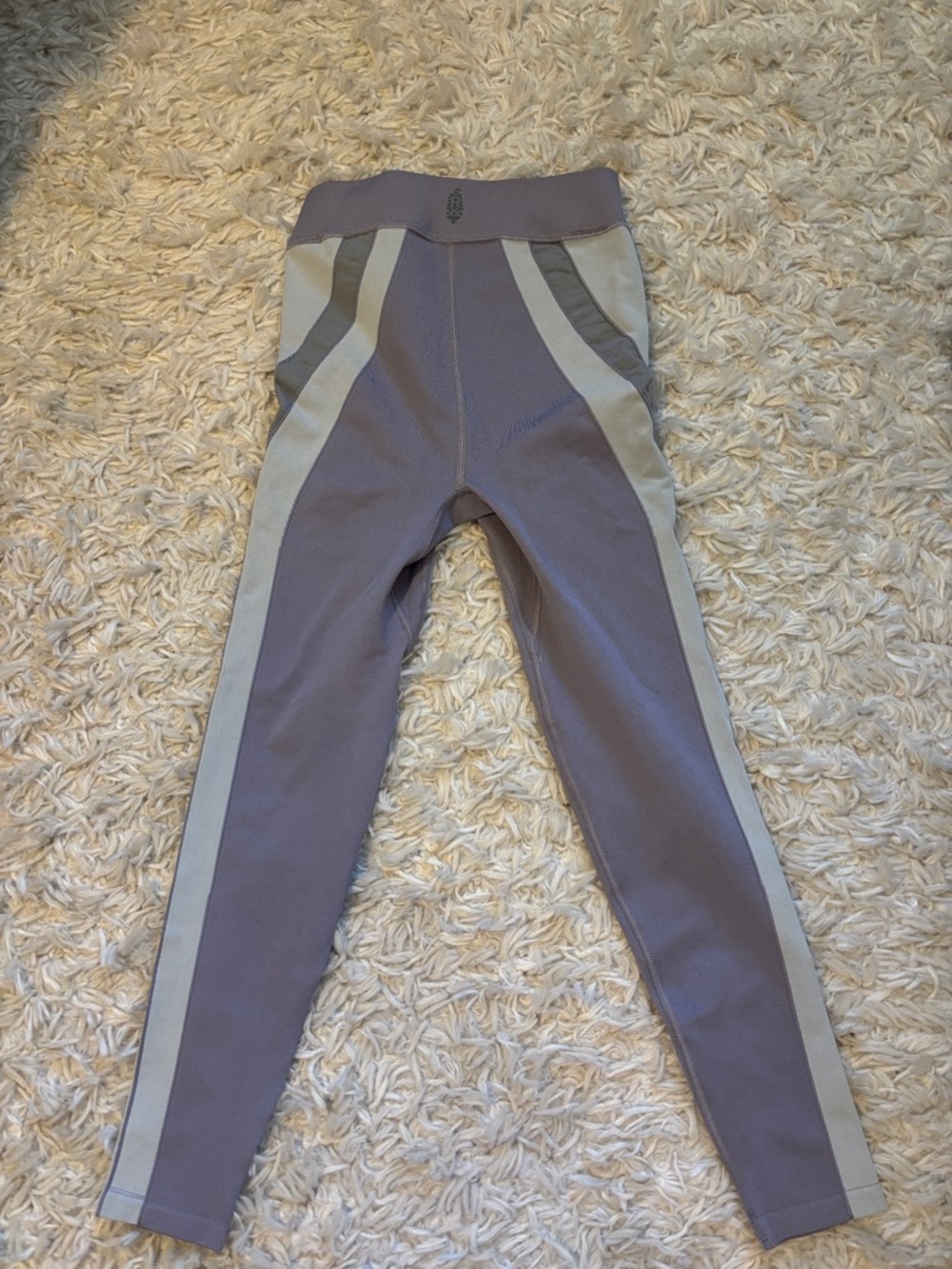 Free People Lavender & Cream Active Leggings